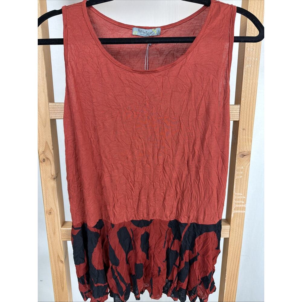 NWT Chalet USA Sophia Ruffle Tank - Rust Tank Top #1140 Size SMALL